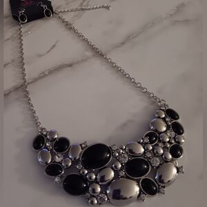 Paparazzi Black and Silver Statement Necklace